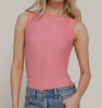 Sleeveless bodysuit shirring mess