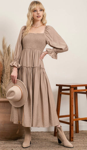 Long Sleeve (Tan) Dress